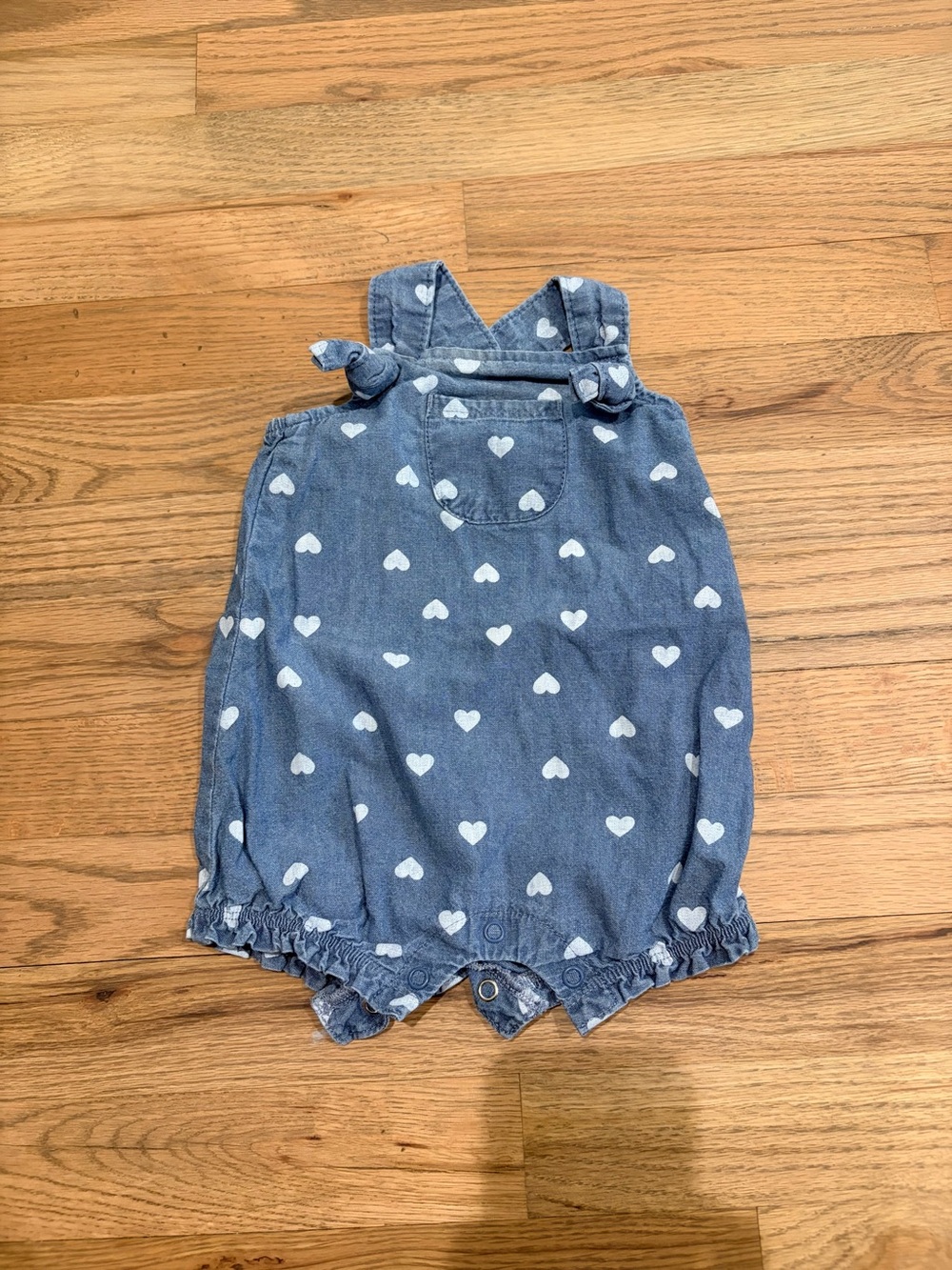 Carter’s baby girl denim hearts print romper